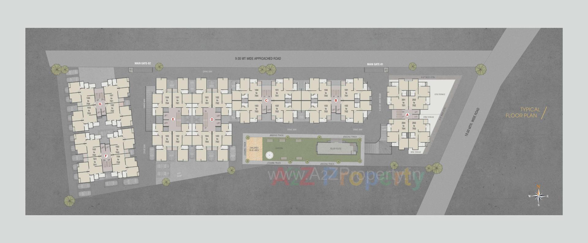 Layout of real estate project Seven Sky located at Tarsali, Vadodara, Gujarat