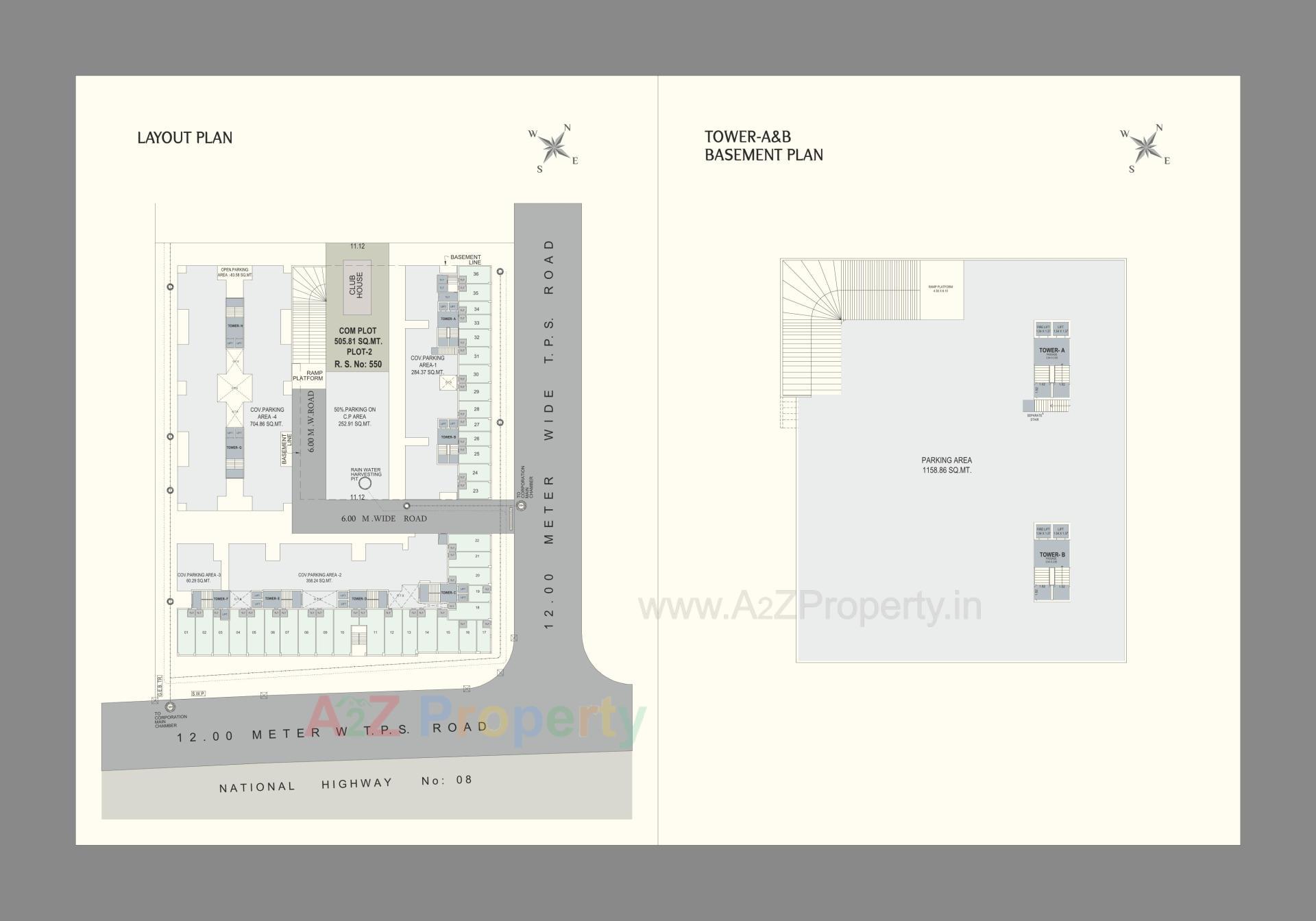 Layout of real estate project Shantam Highland located at Tarsali, Vadodara, Gujarat