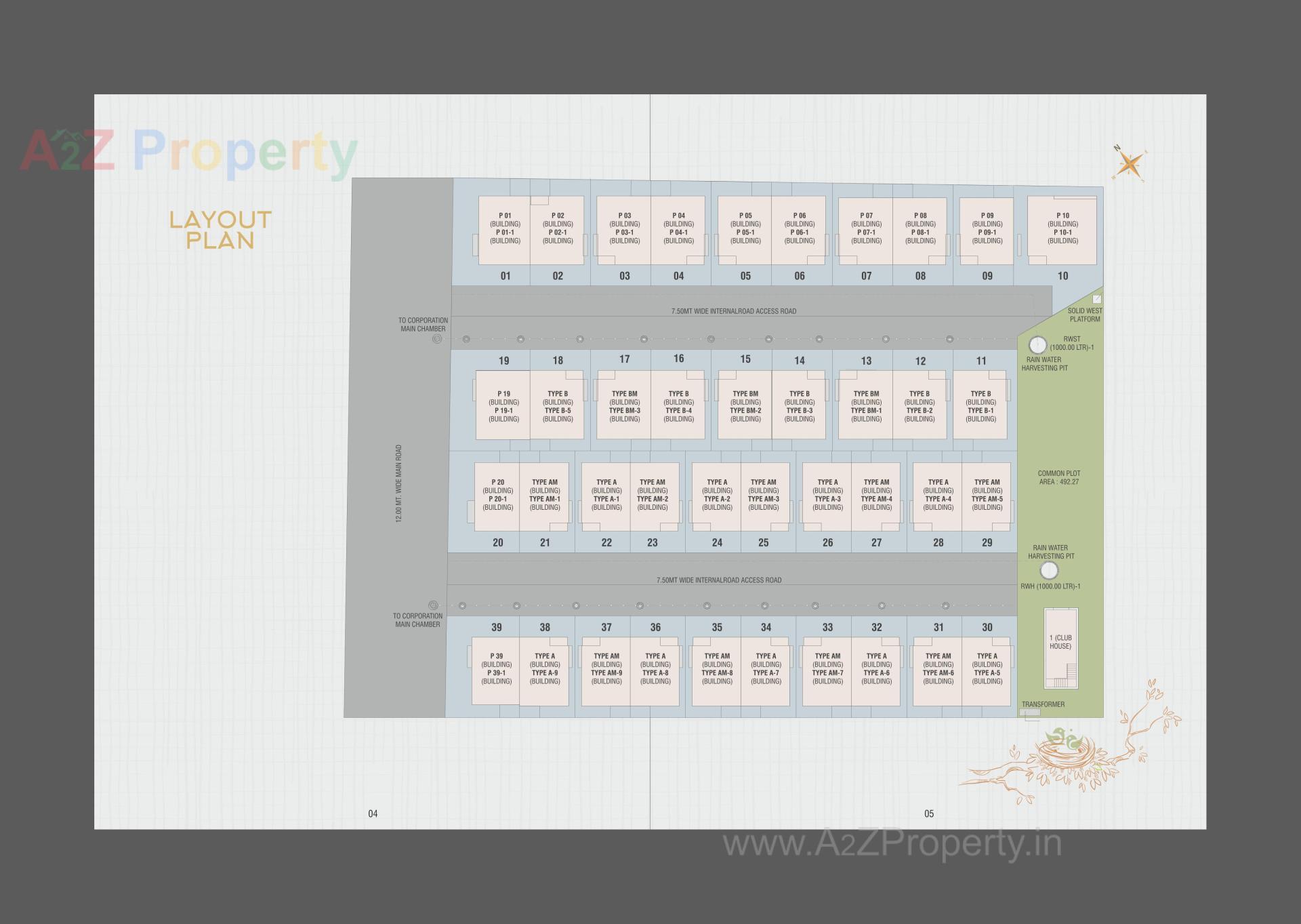 Layout of real estate project Shantam Nest located at Tarsali, Vadodara, Gujarat