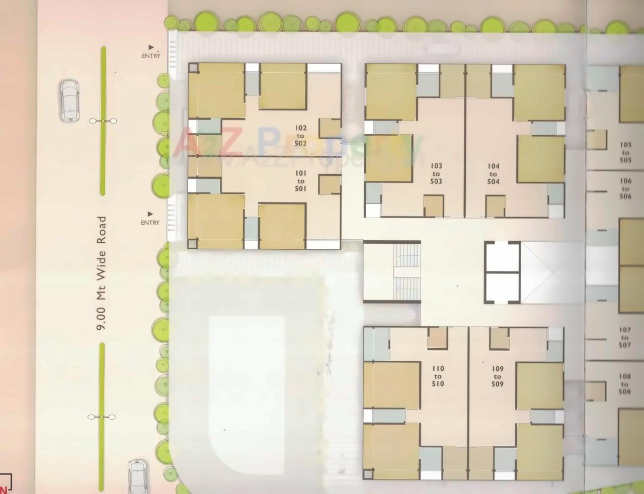 Layout of real estate project Shantam Residency located at Gotri, Vadodara, Gujarat