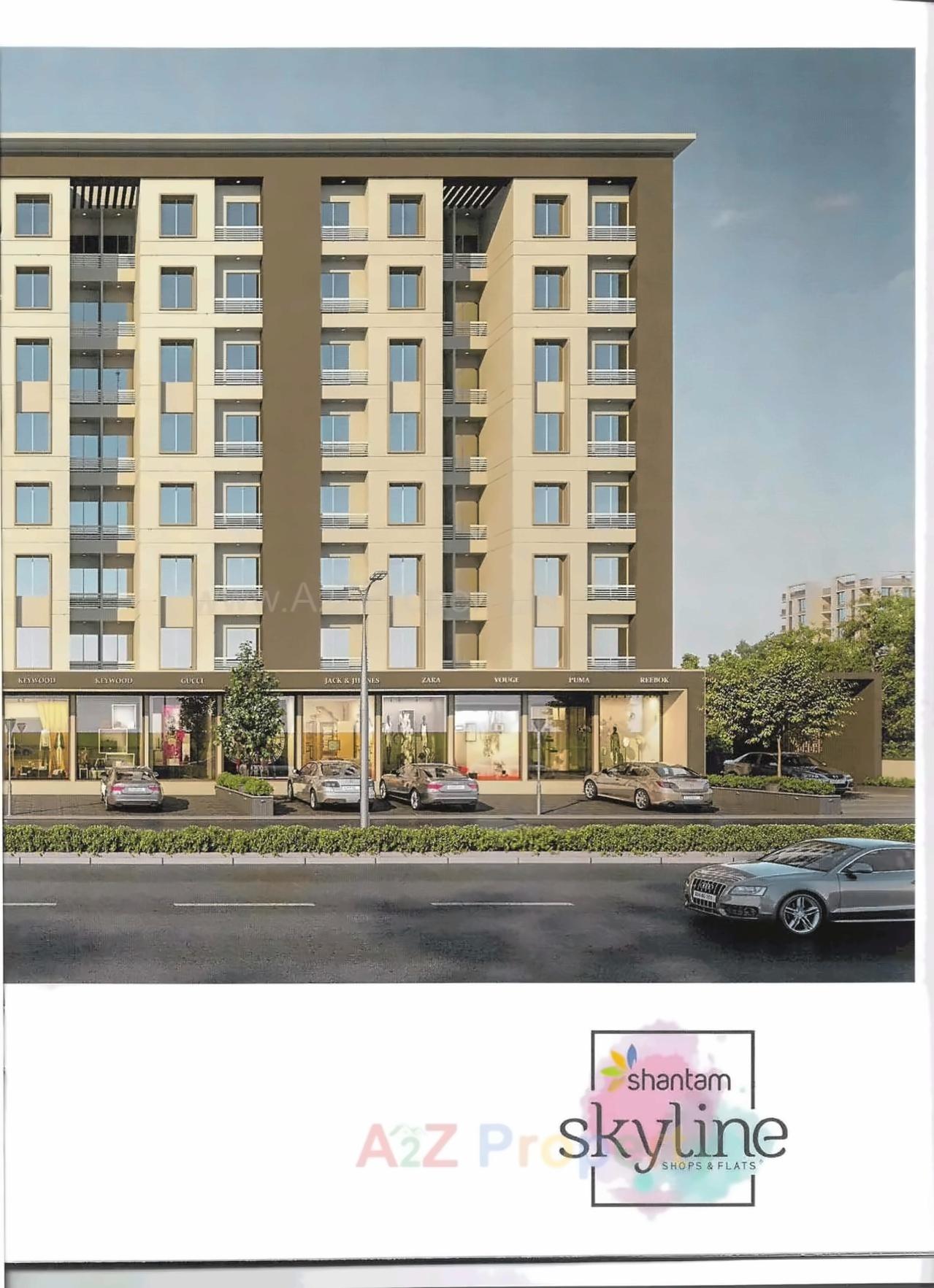 3D Elevation of real estate project Shantam Skyline located at Tarsali, Vadodara, Gujarat