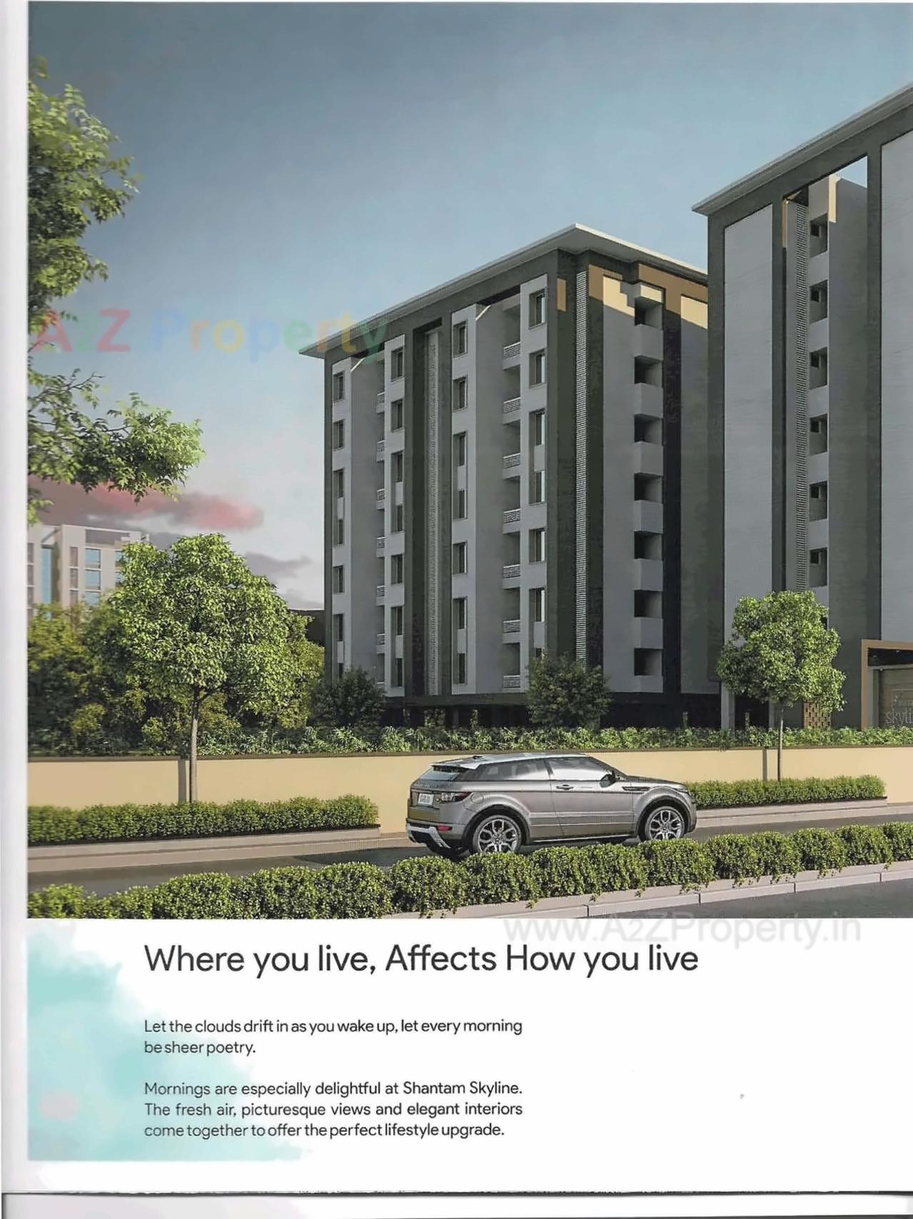 3D Elevation of real estate project Shantam Skyline located at Tarsali, Vadodara, Gujarat