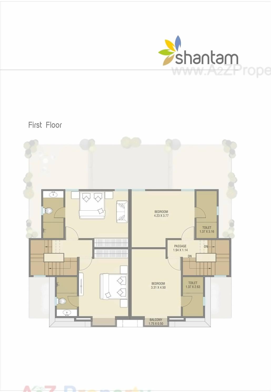 Layout of real estate project Shantam located at Tarsali, Vadodara, Gujarat