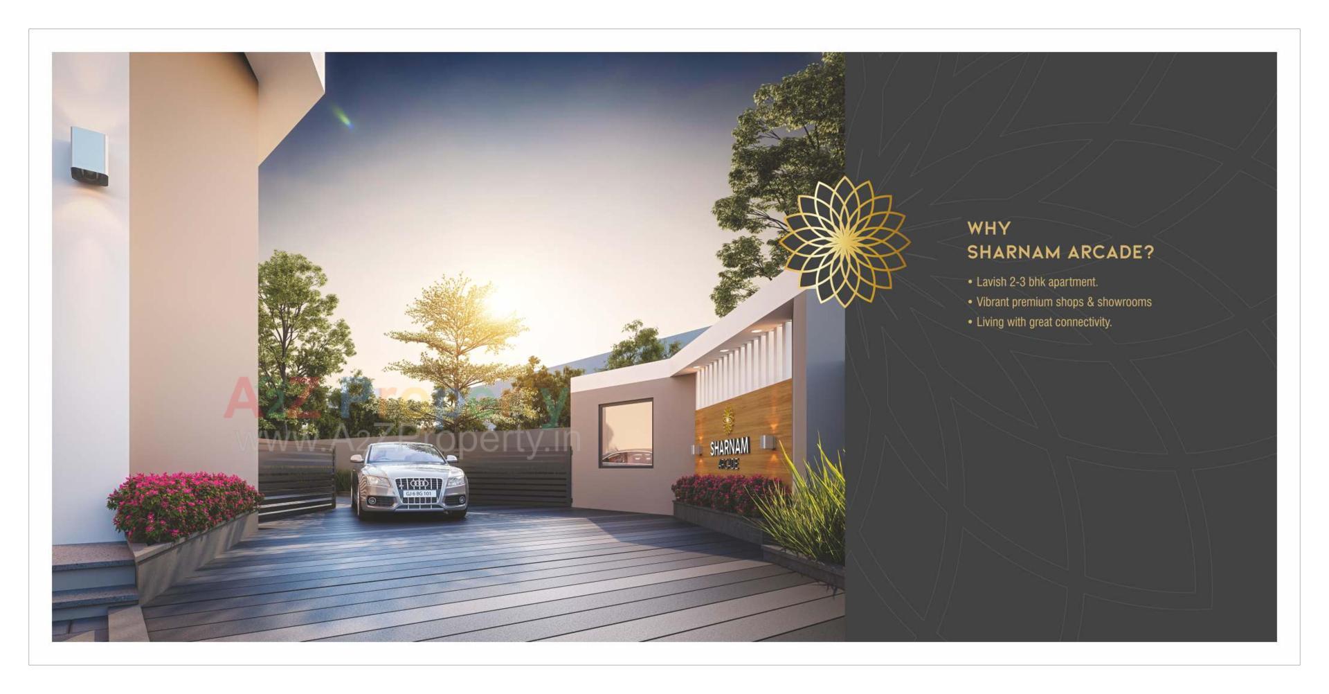 3D Elevation of real estate project Sharnam Arcade located at Nagar, Vadodara, Gujarat