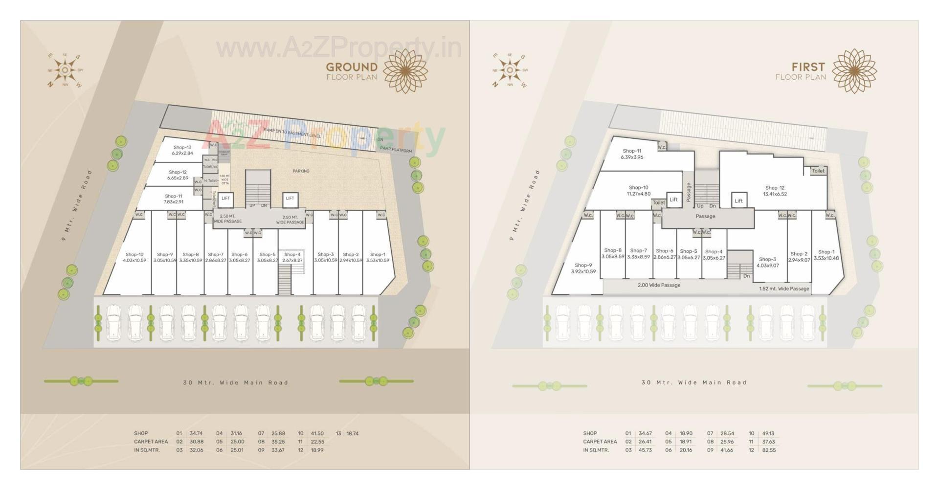 Layout of real estate project Sharnam Arcade located at Nagar, Vadodara, Gujarat