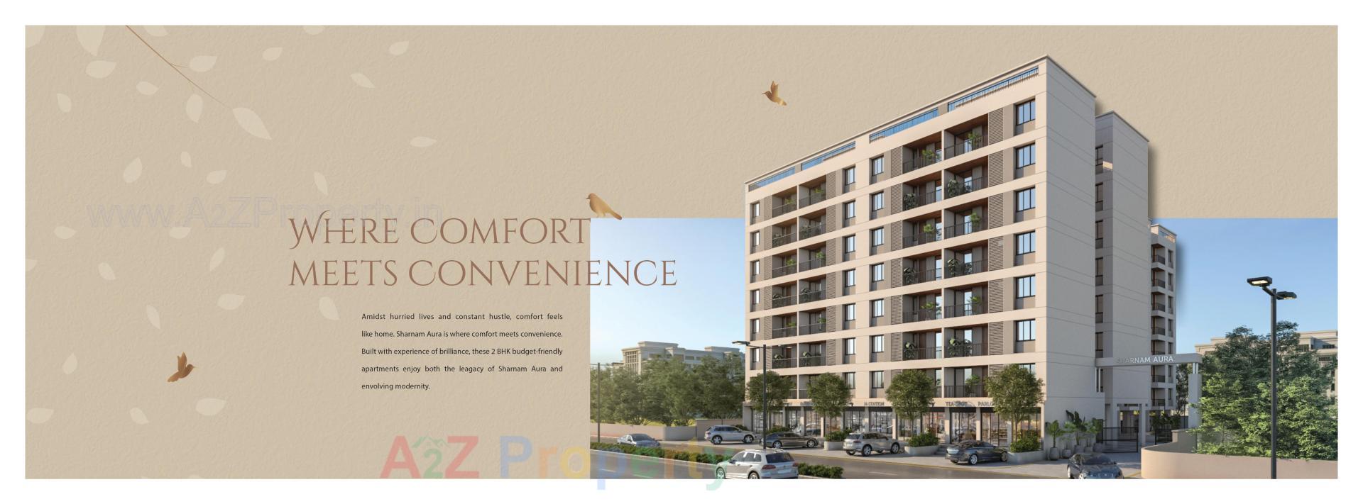 3D Elevation of real estate project Sharnam Aura located at Bapod, Vadodara, Gujarat