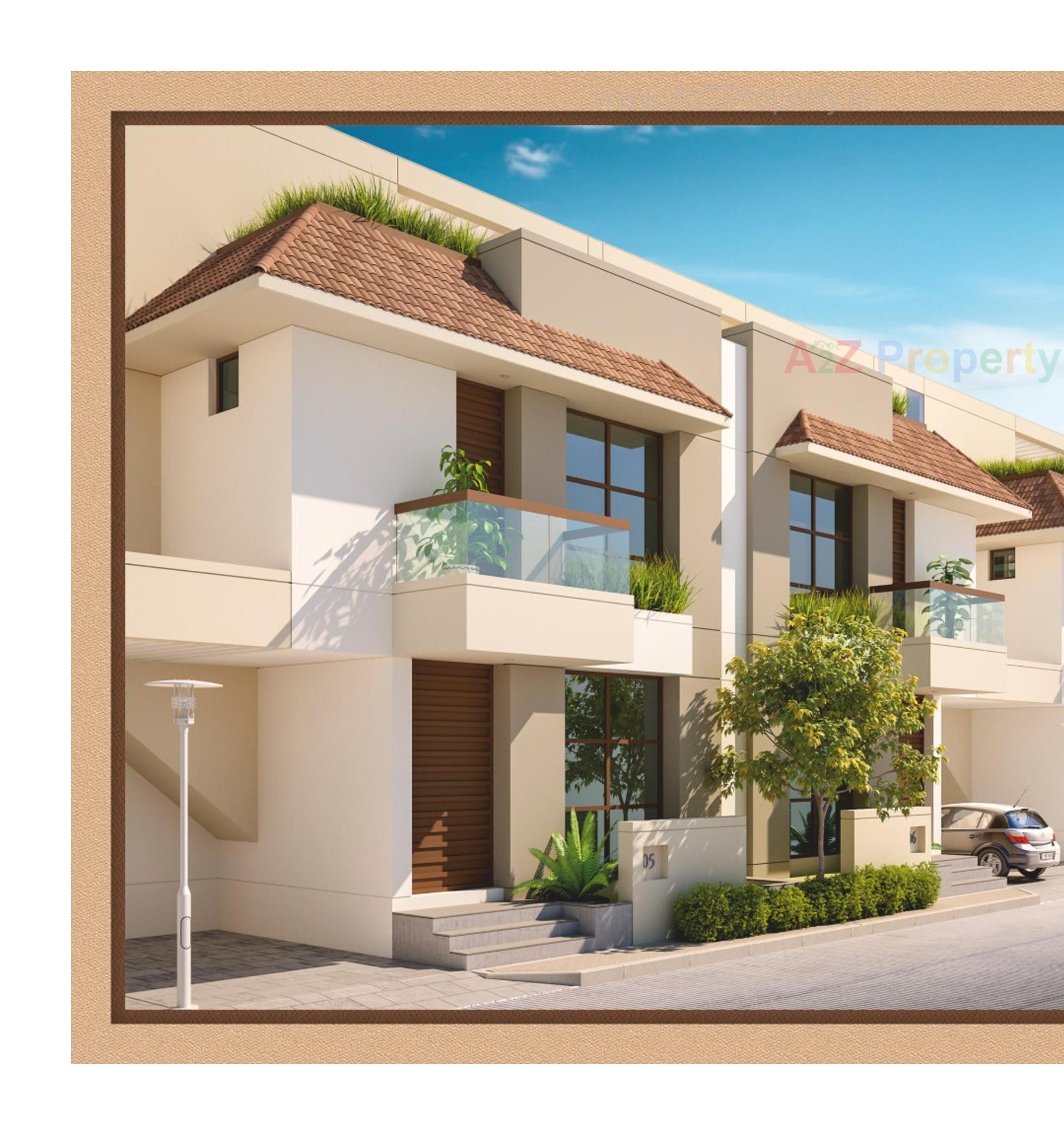 3D Elevation of real estate project Sharnam Bungalows located at Chhani, Vadodara, Gujarat