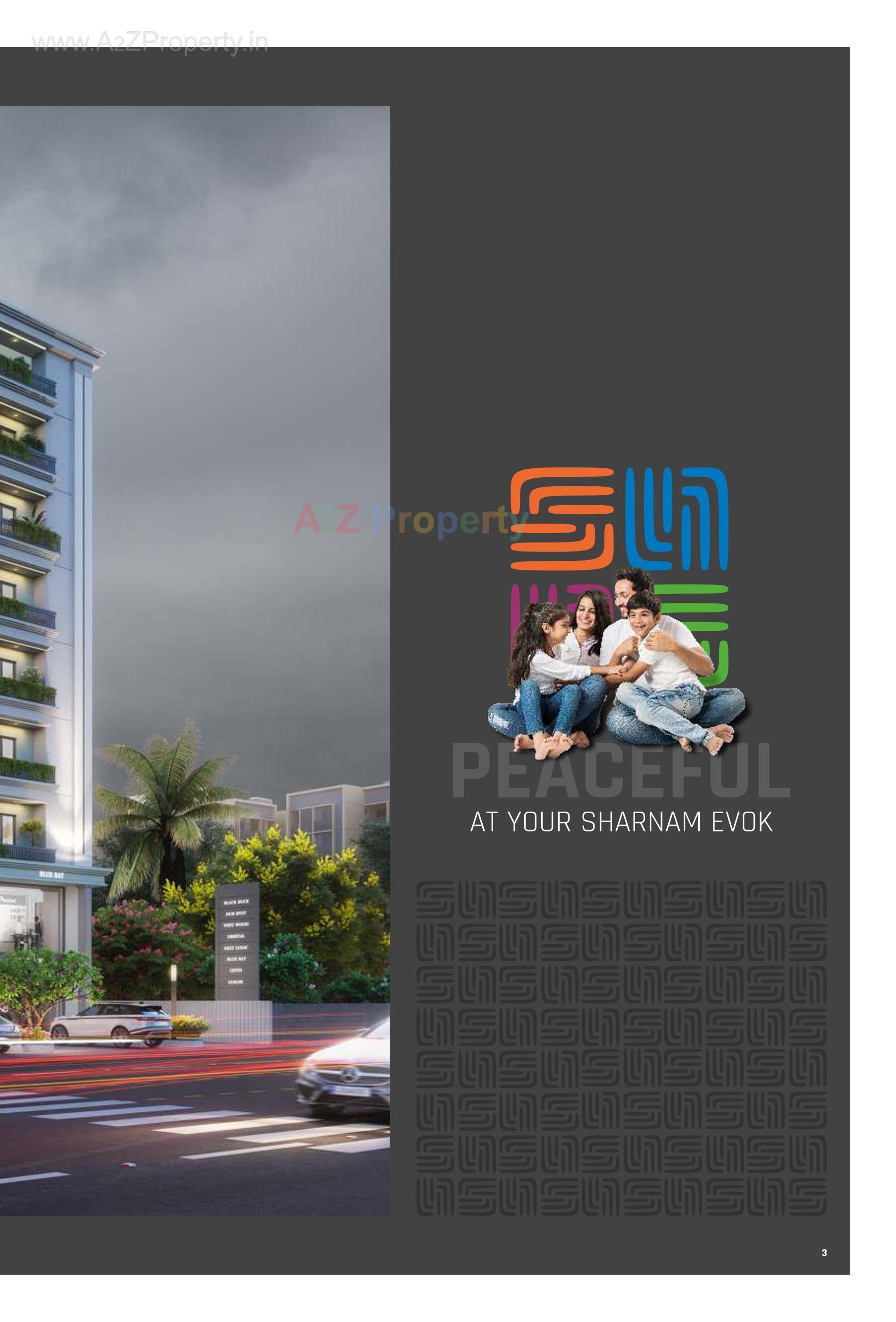 3D Elevation of real estate project Sharnam Evok located at Manjalpur, Vadodara, Gujarat