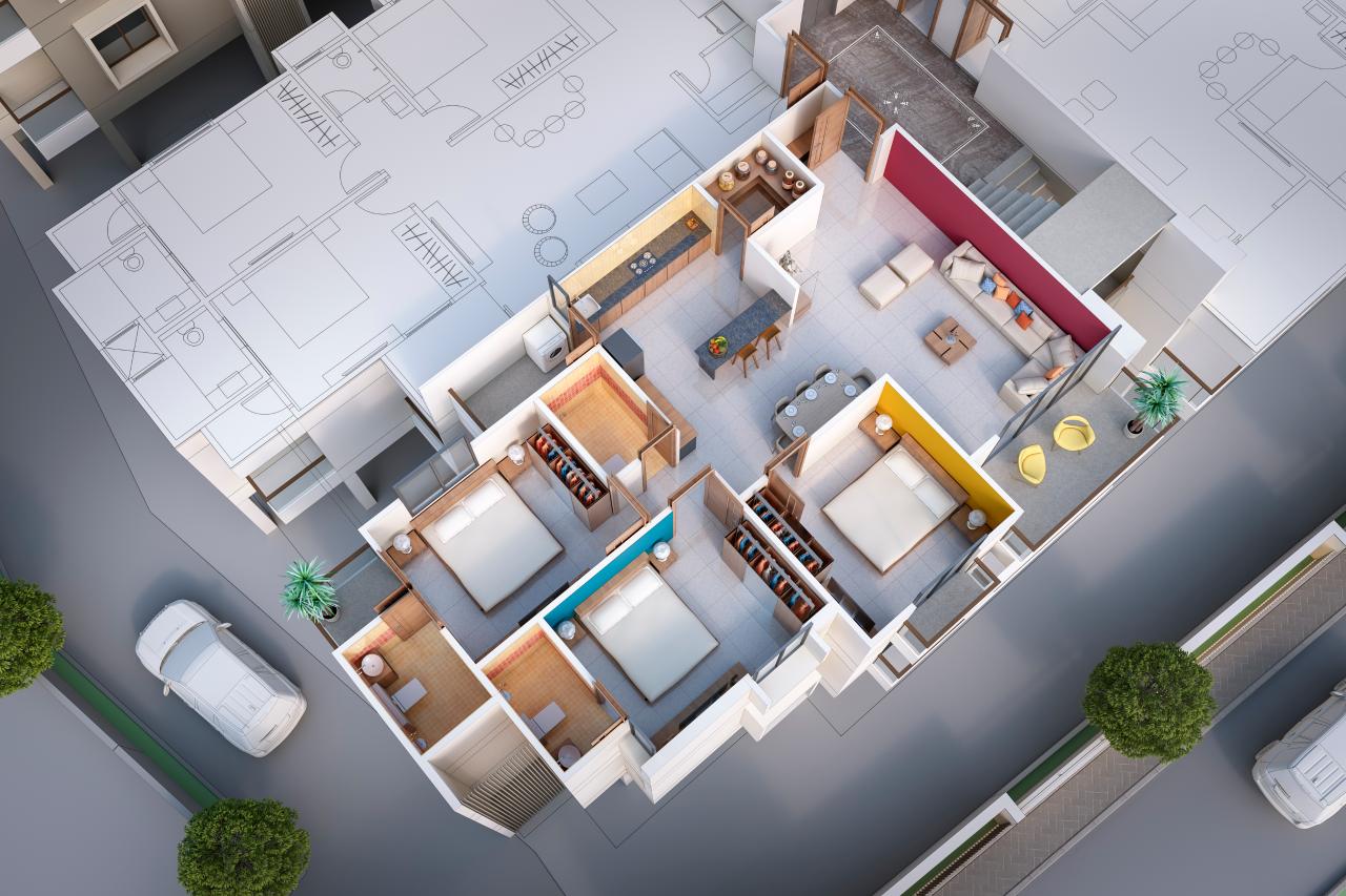 Tower A 3 Bhk of real estate project Sharnam Green located at Harni, Vadodara, Gujarat