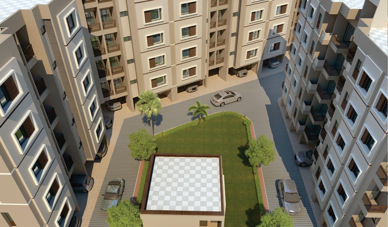 Inside View of real estate project Sharnam Happy Homes located at Sayajipura, Vadodara, Gujarat