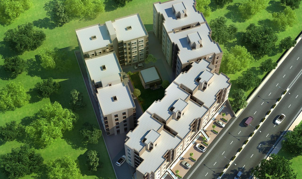 Top View of real estate project Sharnam Happy Homes located at Sayajipura, Vadodara, Gujarat