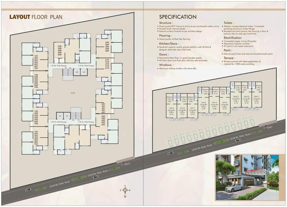 Layout of real estate project Sharnam Icon located at Bapod, Vadodara, Gujarat