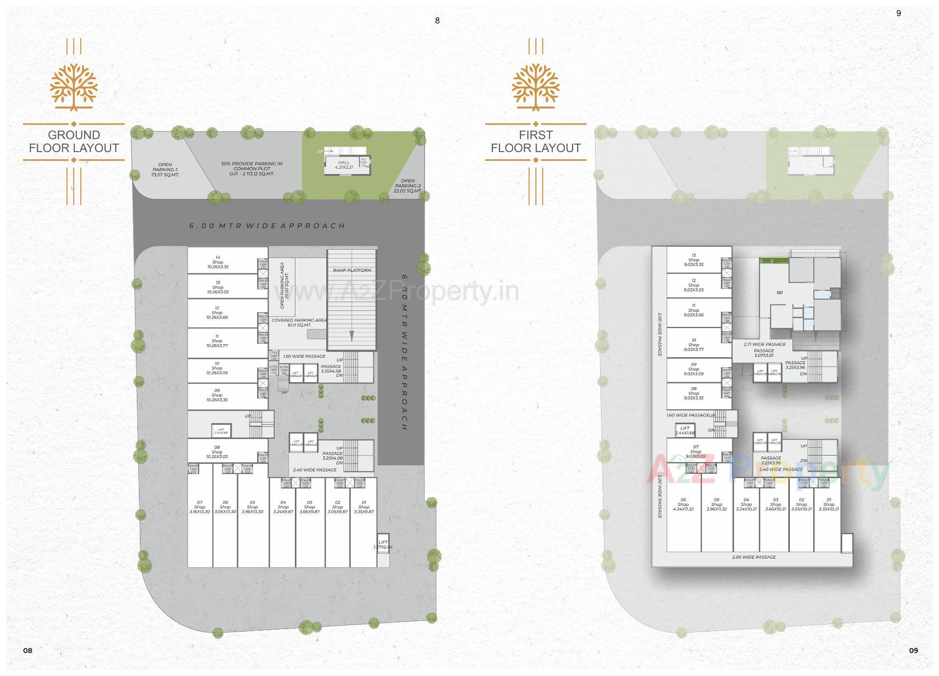 Layout of real estate project Sharnam Skyline located at Majalpur, Vadodara, Gujarat