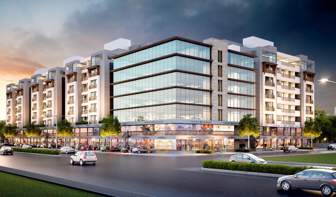 3D Elevation of real estate project Sharnam located at Bapod, Vadodara, Gujarat