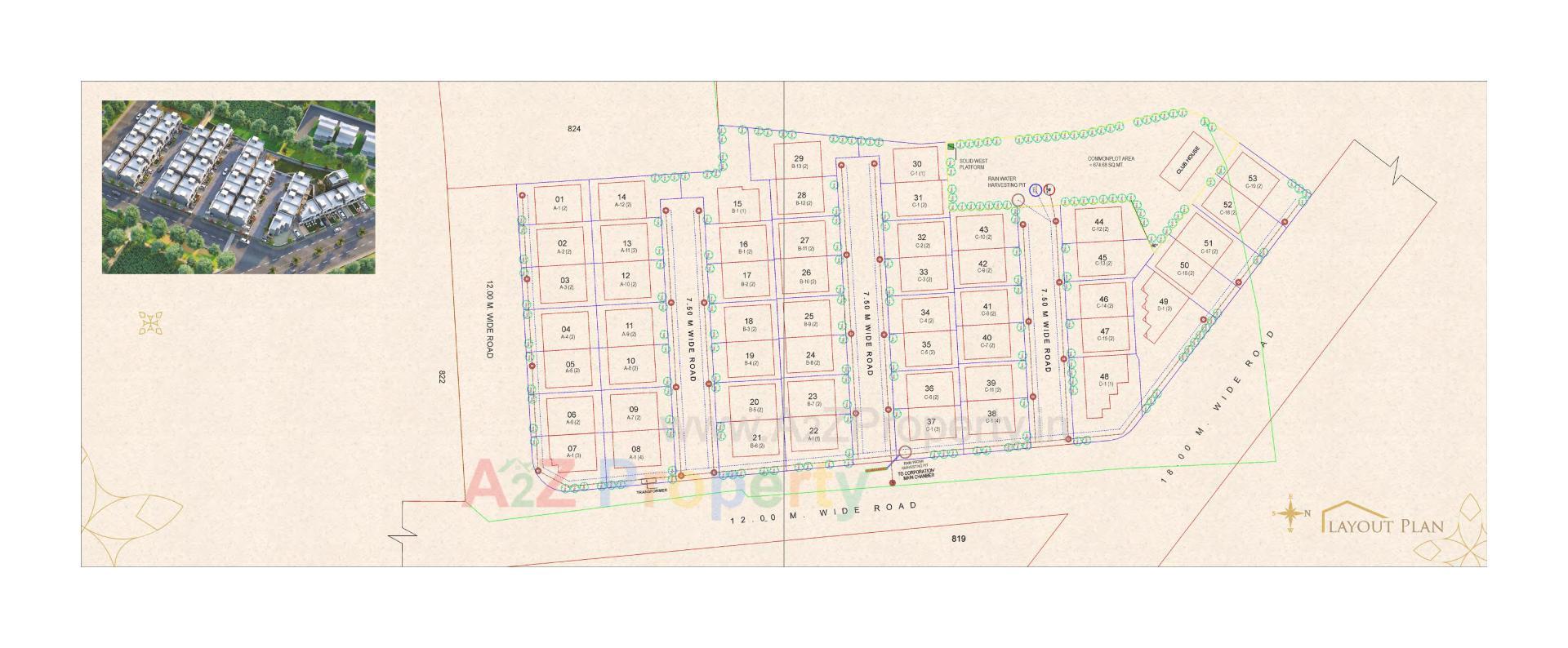 Layout of real estate project Shiv Darshan located at Tarsali, Vadodara, Gujarat
