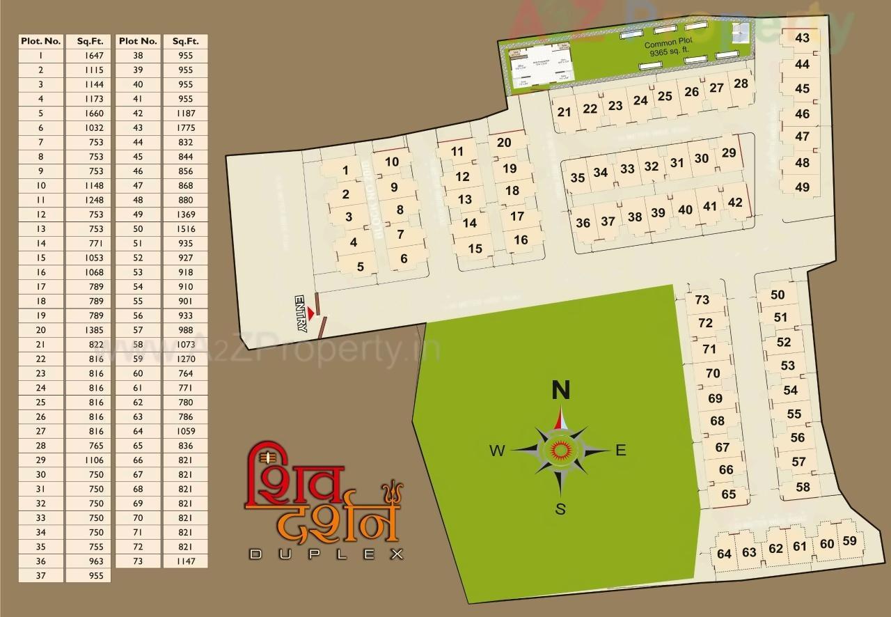 Layout of real estate project Shiv Darshan Duplex located at Ankhol, Vadodara, Gujarat