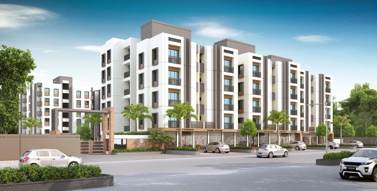 Corner View of real estate project Shiv Residency located at Ankhi, Vadodara, Gujarat