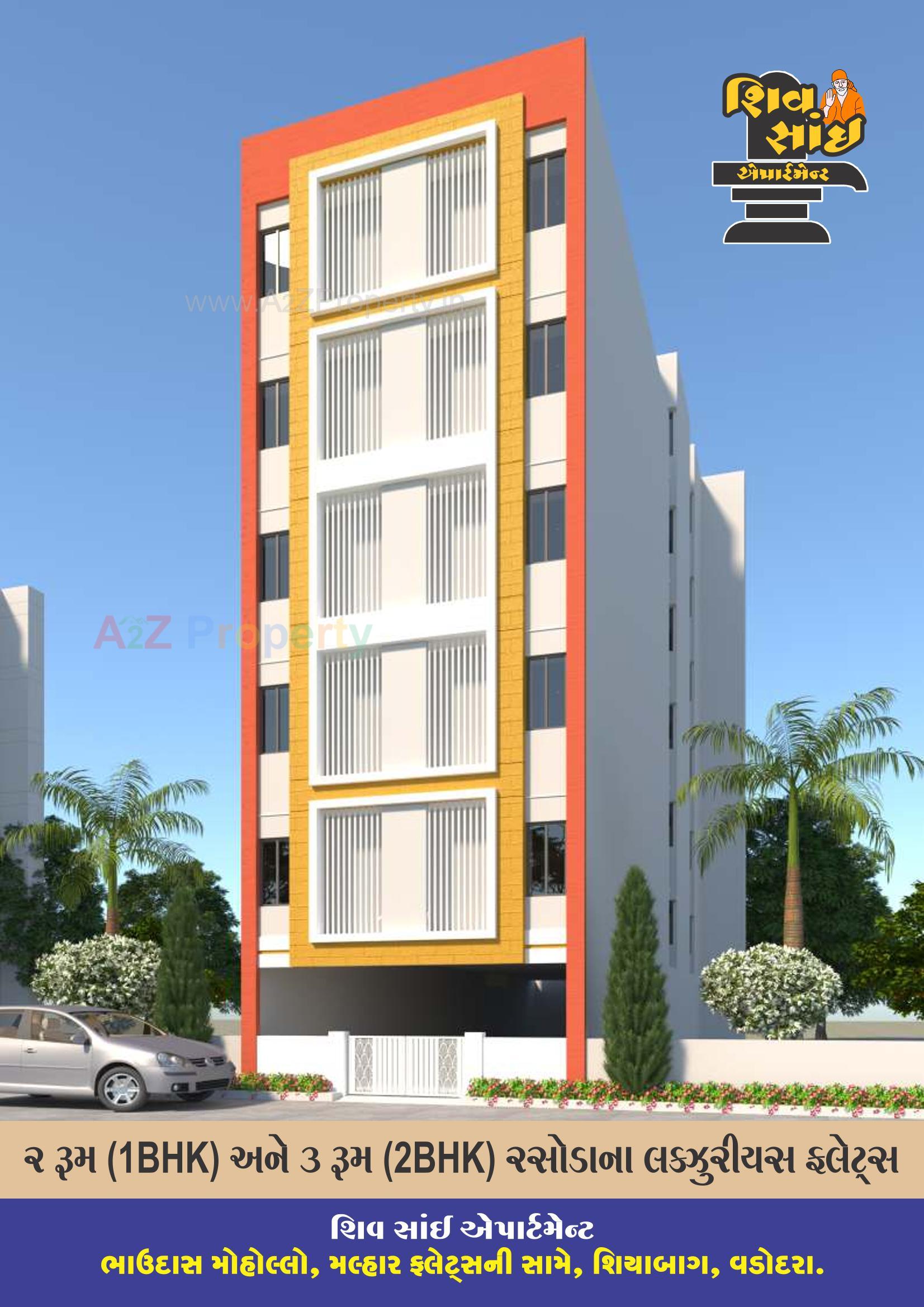 3D Elevation of real estate project Shiv Sai Appartment located at Kasba, Vadodara, Gujarat