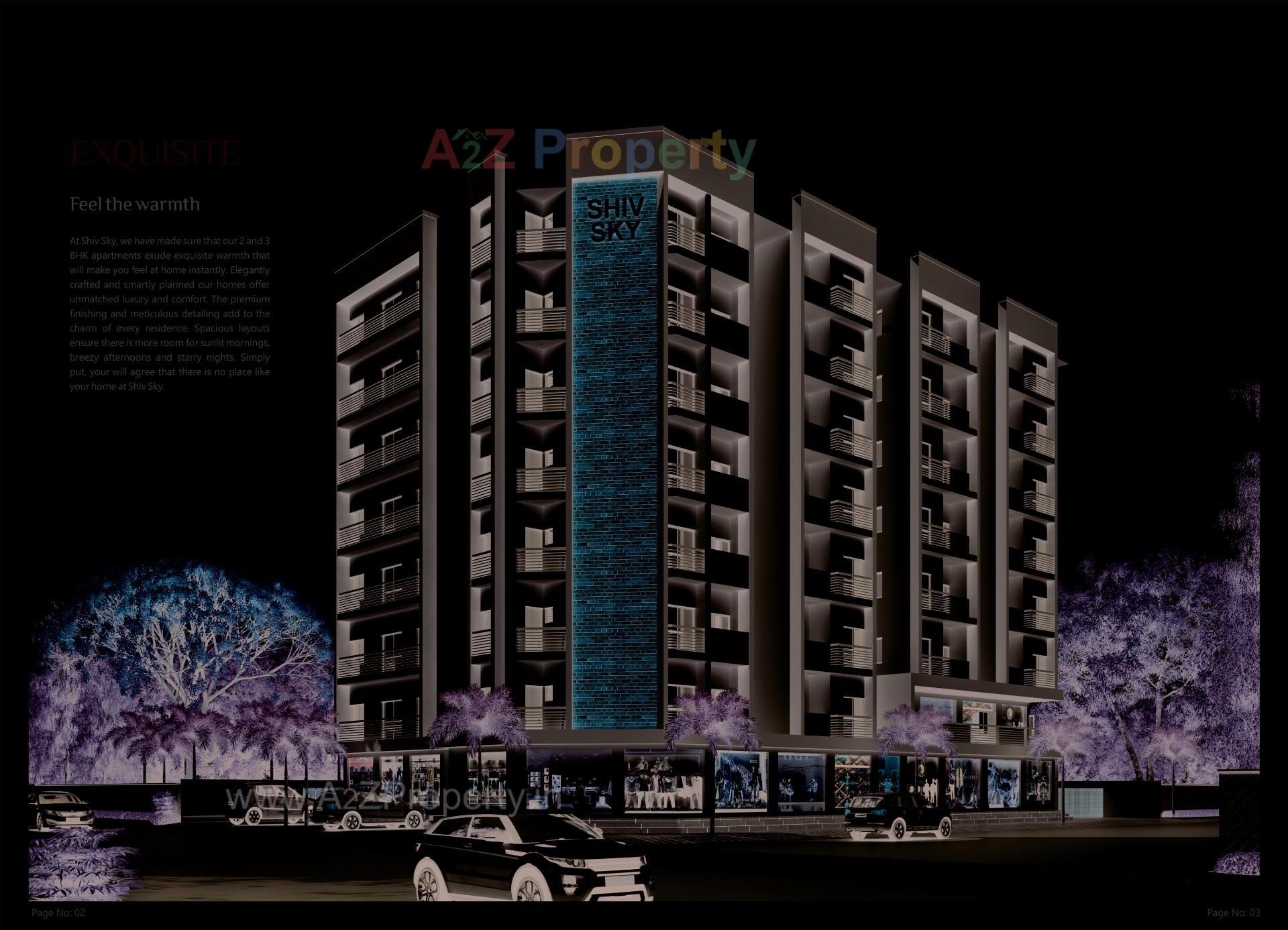 3D Elevation of real estate project Shiv Sky located at Gorva, Vadodara, Gujarat