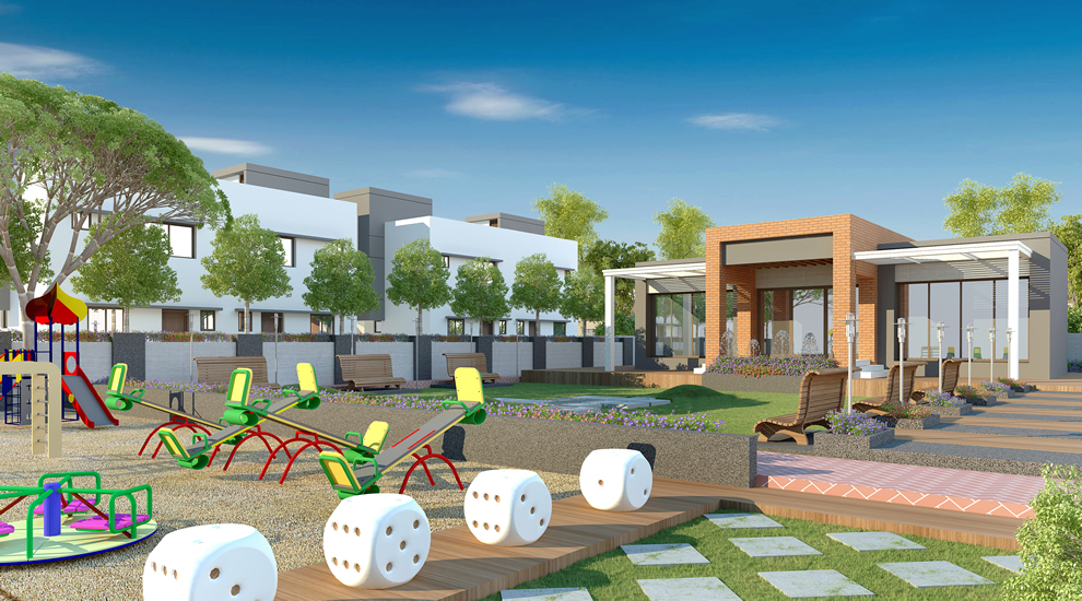 Garden View of real estate project Shivaay Bunglows located at Karodia, Vadodara, Gujarat