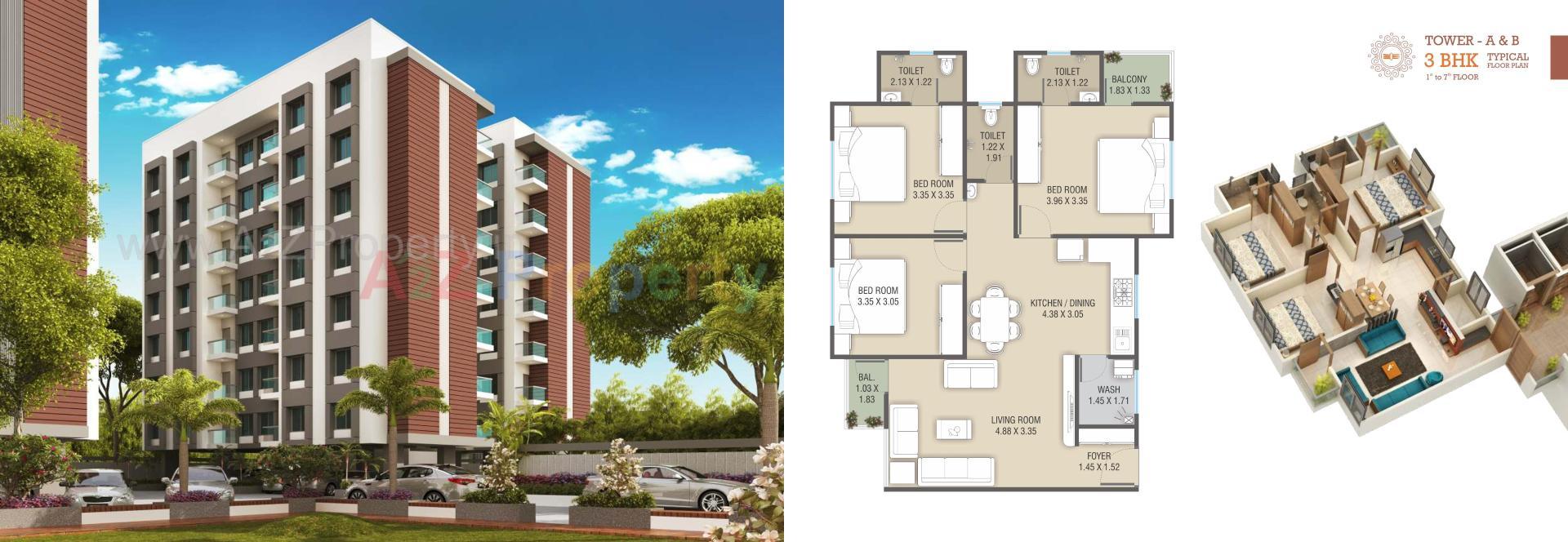 3D Elevation of real estate project Shivaay Exotica located at Vadodara, Vadodara, Gujarat