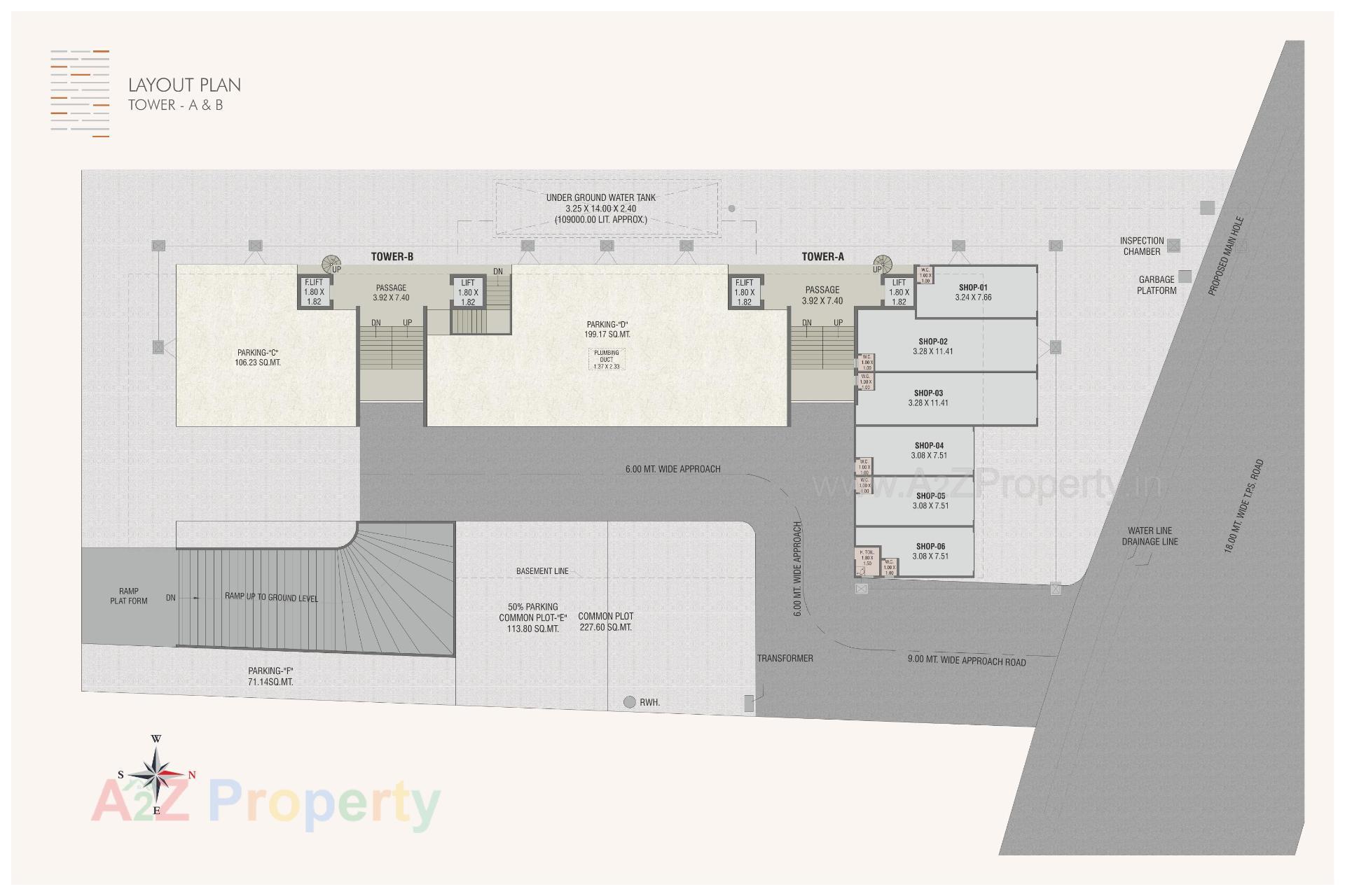 Layout of real estate project Shivaay Serene located at Sama, Vadodara, Gujarat