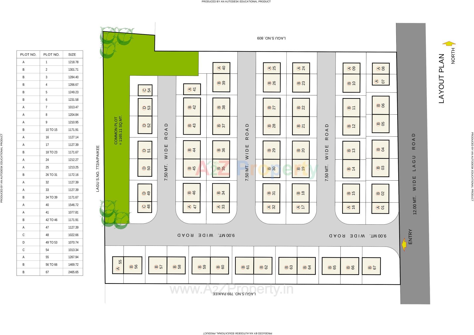 Layout of real estate project Shivalay Bunglows located at Karjan, Vadodara, Gujarat