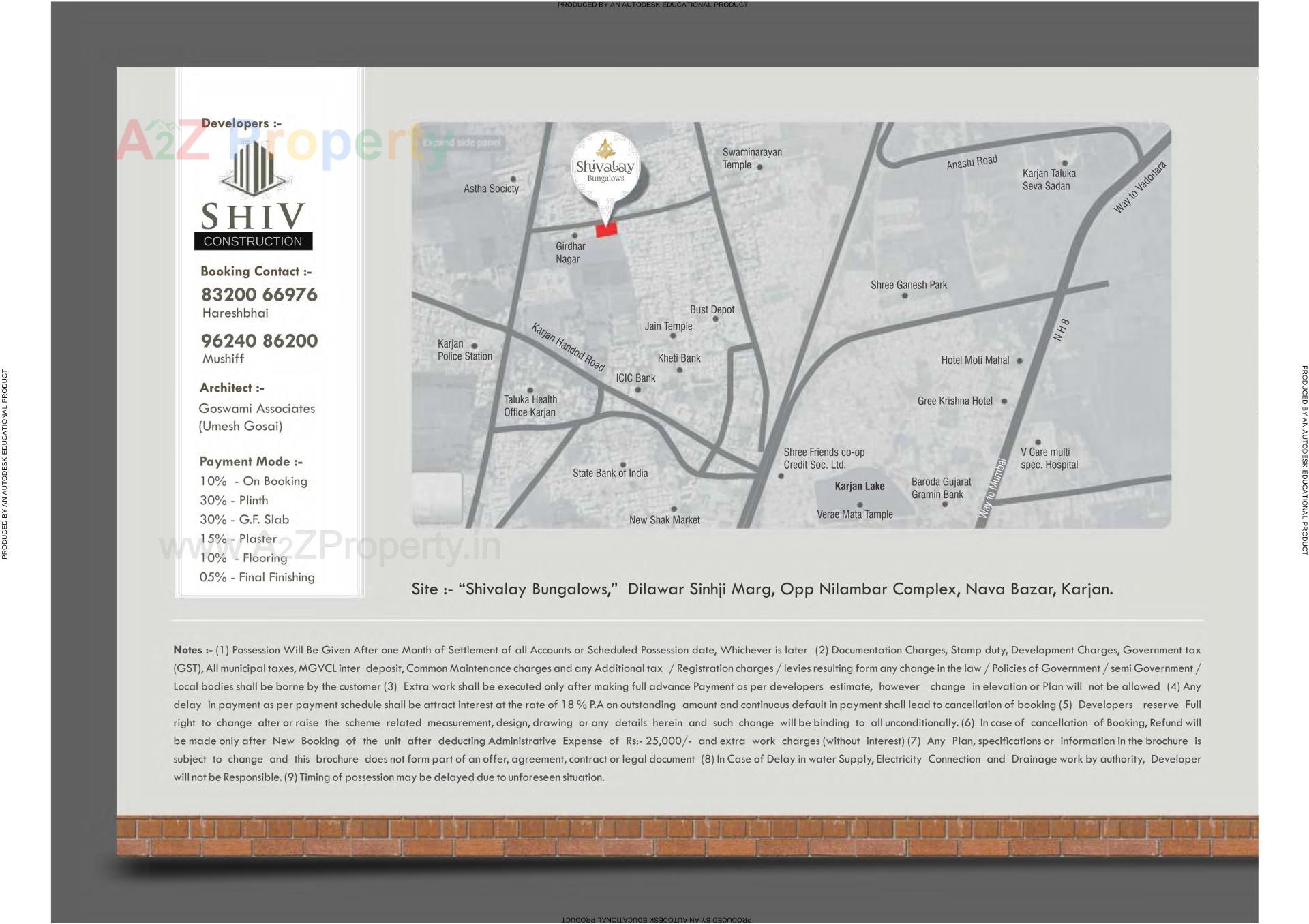  of real estate project Shivalay Bunglows located at Karjan, Vadodara, Gujarat