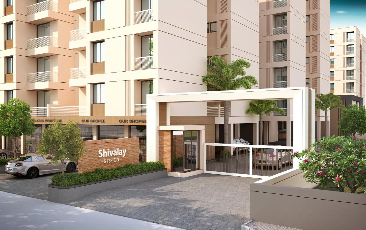 Gate View of real estate project Shivalay Green located at Ankhol, Vadodara, Gujarat