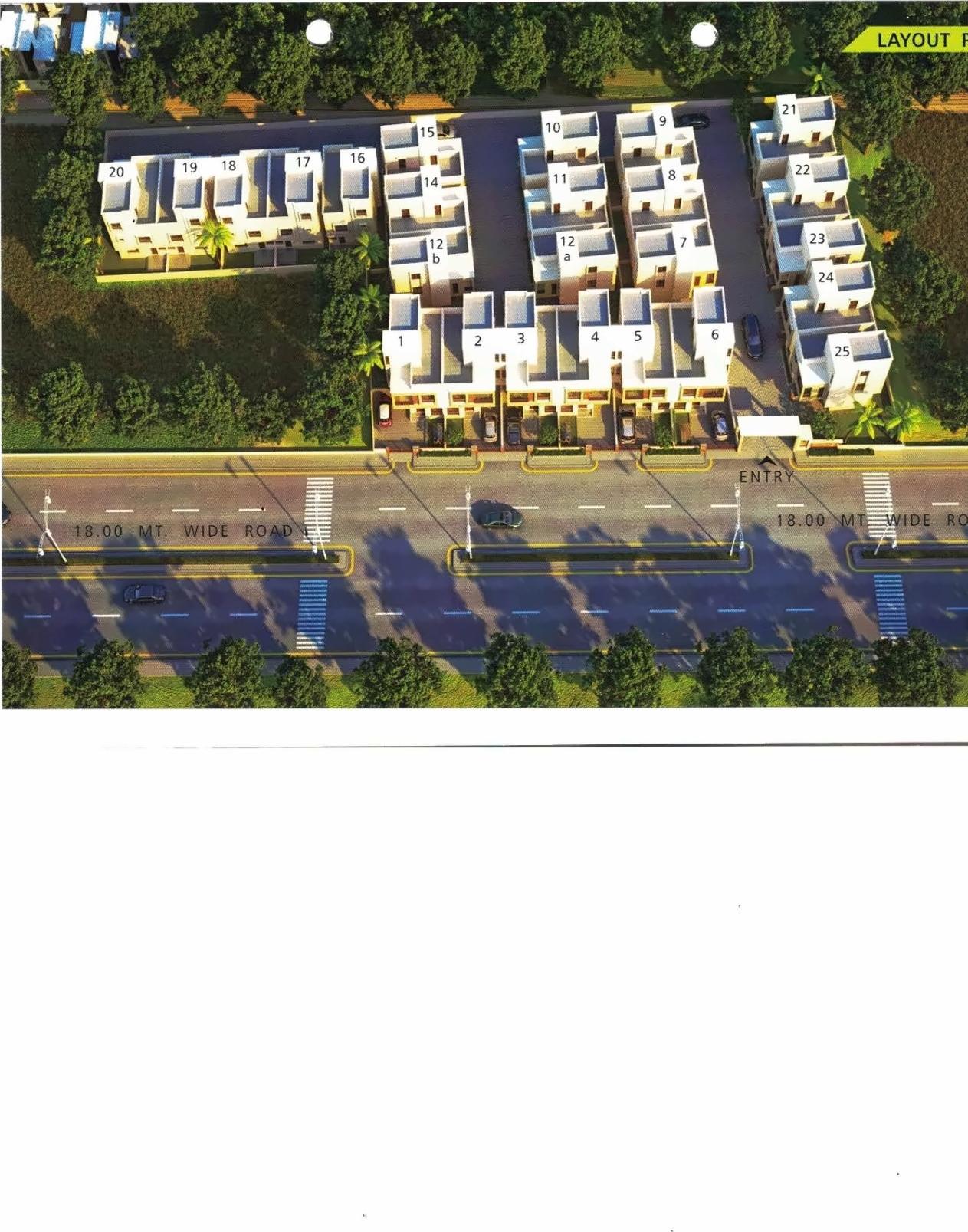 3D Elevation of real estate project Shivalik Bunglows located at Khatamba, Vadodara, Gujarat