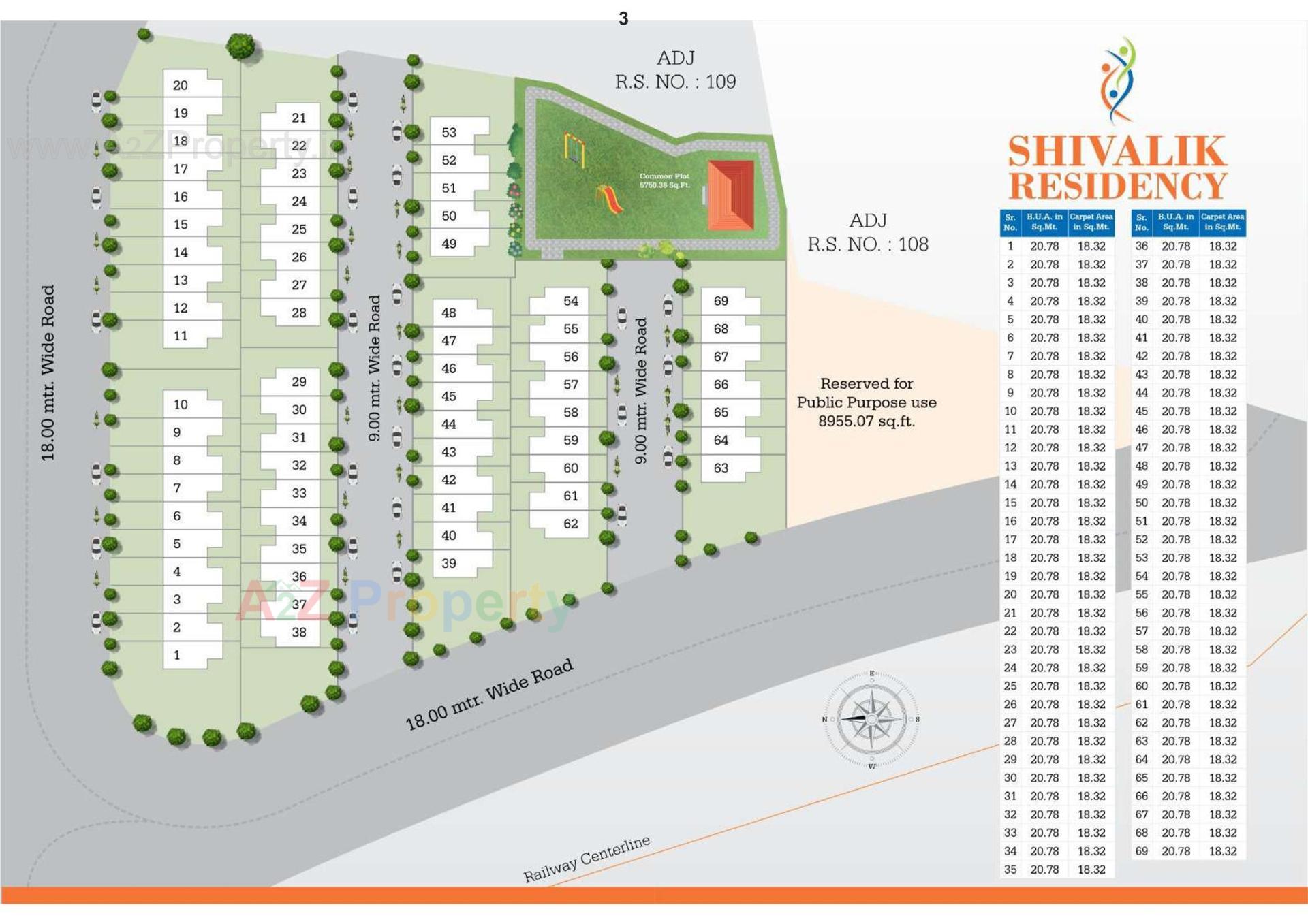 Layout of real estate project Shivalik Residency located at Karodiya, Vadodara, Gujarat