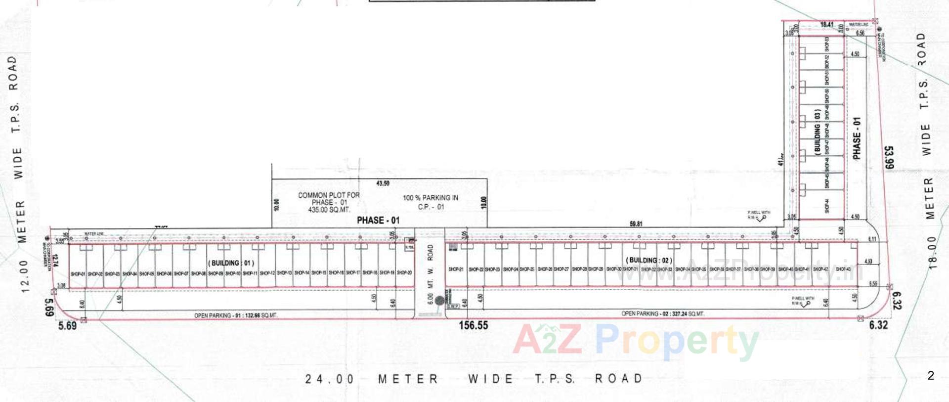 Layout of real estate project Shivalik Shops located at Kapurai, Vadodara, Gujarat