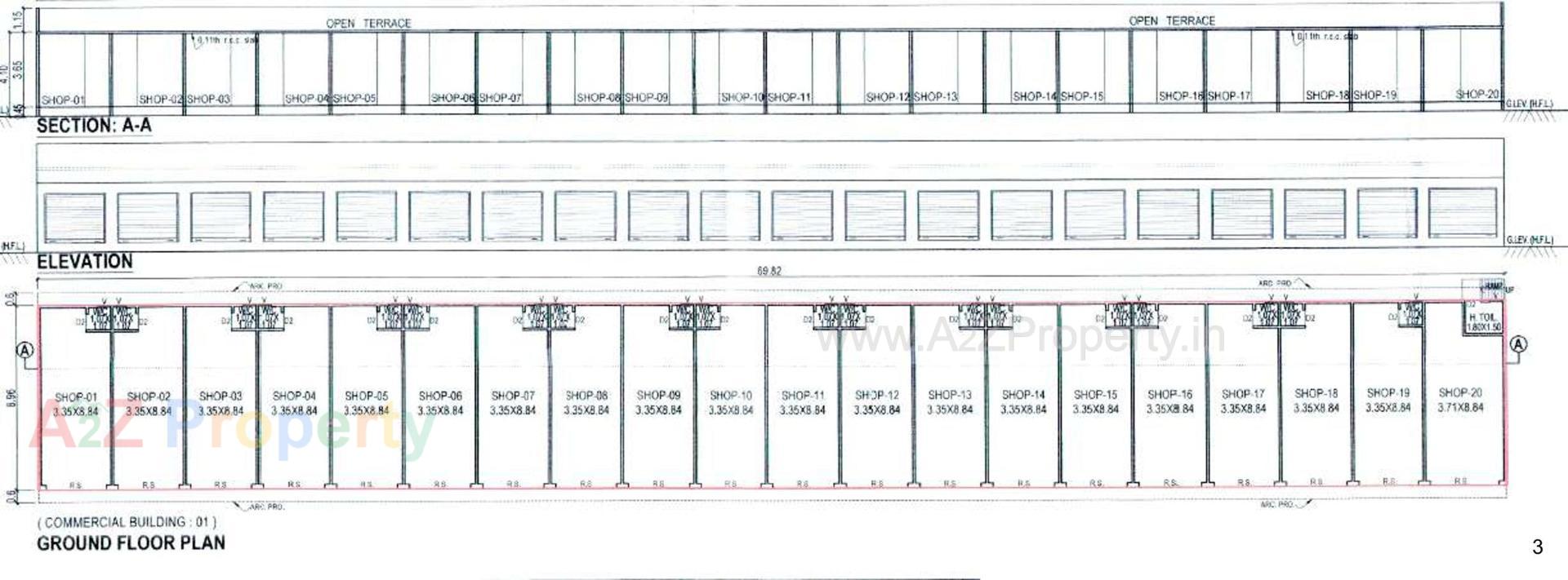 Layout of real estate project Shivalik Shops located at Kapurai, Vadodara, Gujarat
