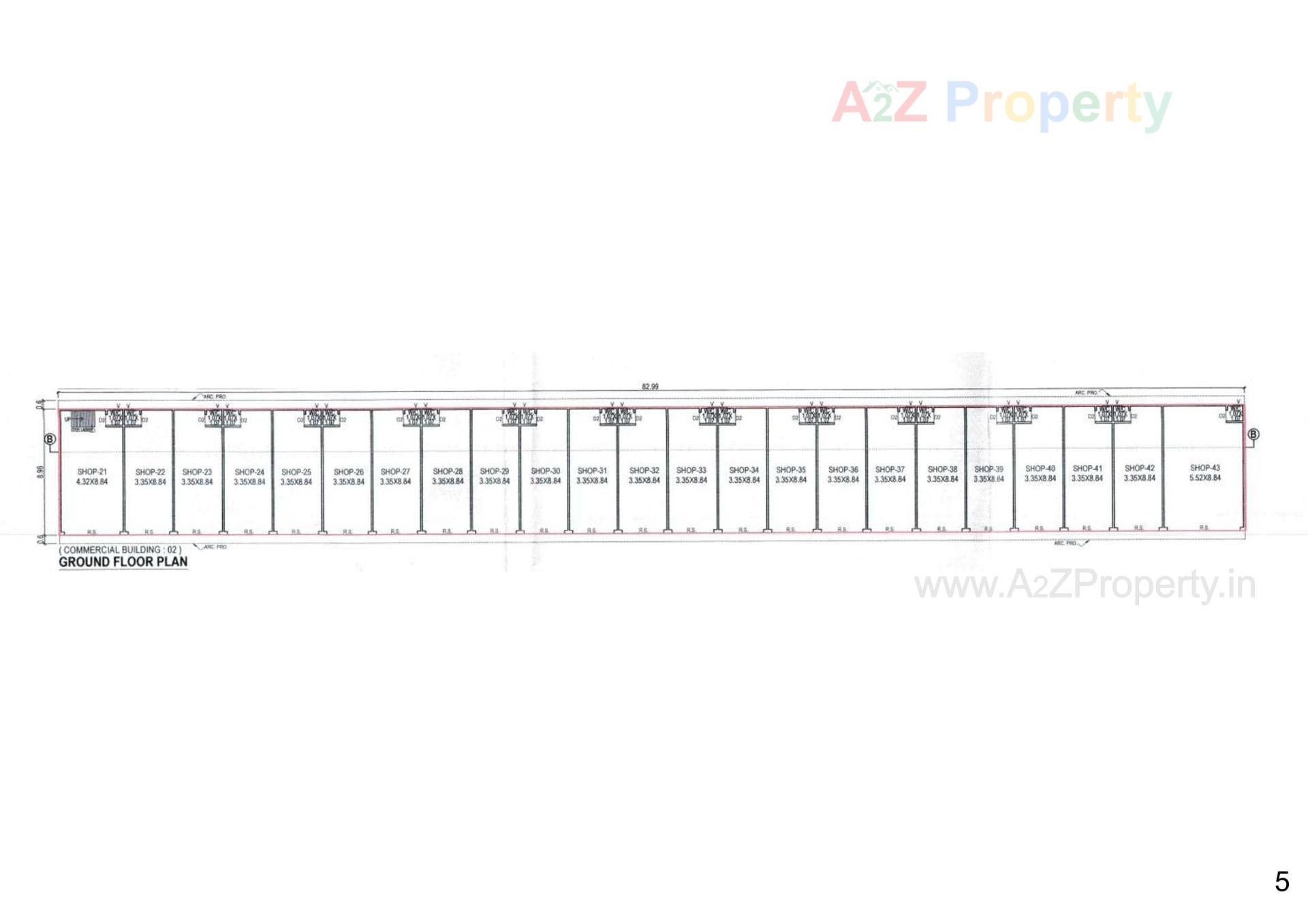 Layout of real estate project Shivalik Shops located at Kapurai, Vadodara, Gujarat