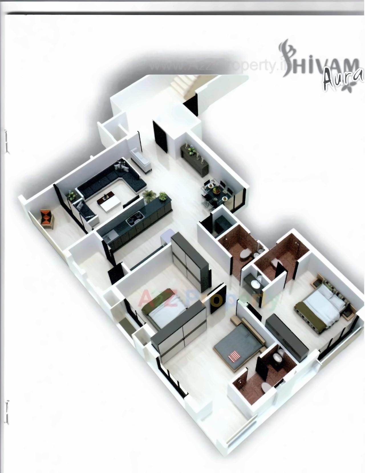 Layout of real estate project Shivam Aura located at Subhanpura, Vadodara, Gujarat
