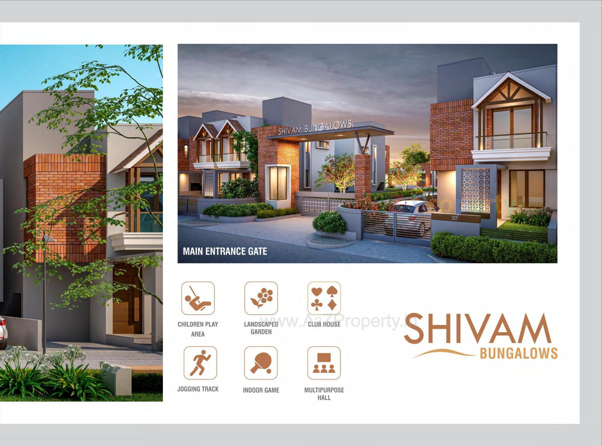 3D Elevation of real estate project Shivam Bungalows located at Kapurai, Vadodara, Gujarat