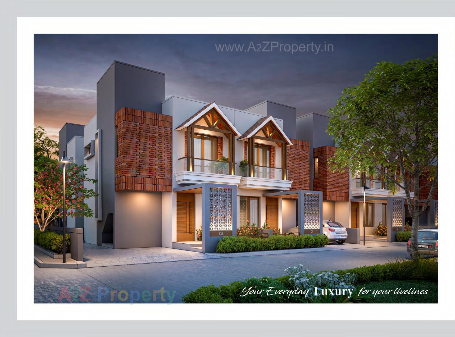 3D Elevation of real estate project Shivam Bungalows located at Kapurai, Vadodara, Gujarat