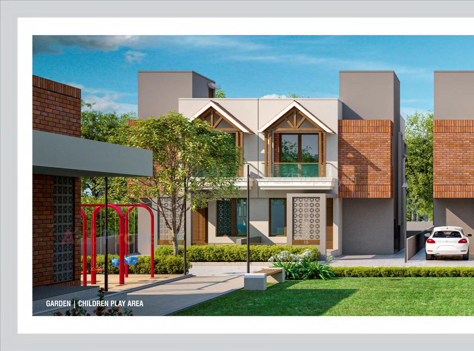 3D Elevation of real estate project Shivam Bungalows located at Kapurai, Vadodara, Gujarat