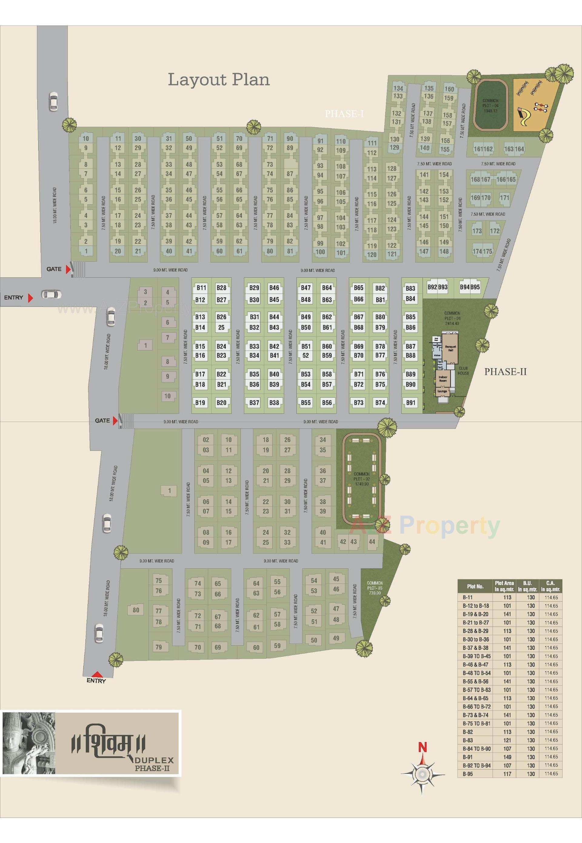Layout of real estate project Shivam Duplex located at Ankhol, Vadodara, Gujarat
