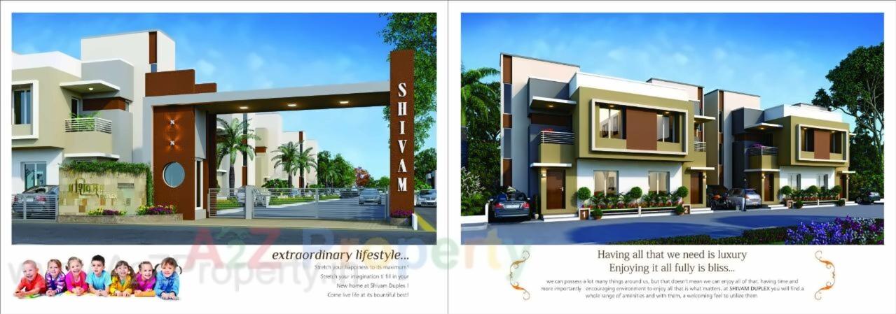 3D Elevation of real estate project Shivam Duplex located at Ankhol, Vadodara, Gujarat