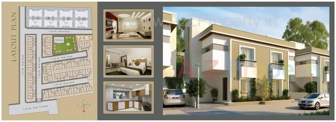 3D Elevation of real estate project Shivam Enclave Duplex located at Vadodara, Vadodara, Gujarat