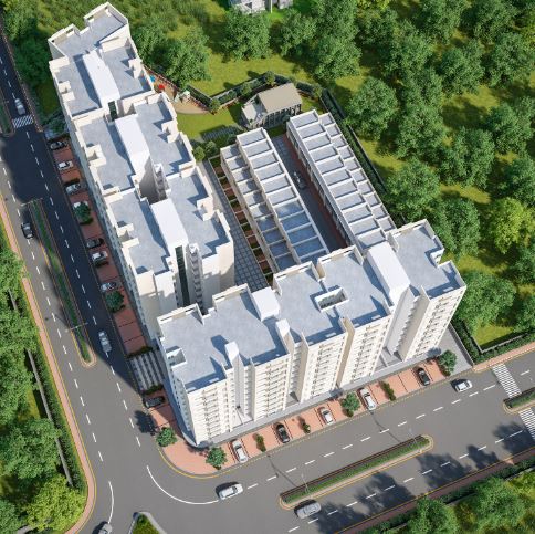 3D Elevation of real estate project Shivam Heights located at Tarsali, Vadodara, Gujarat