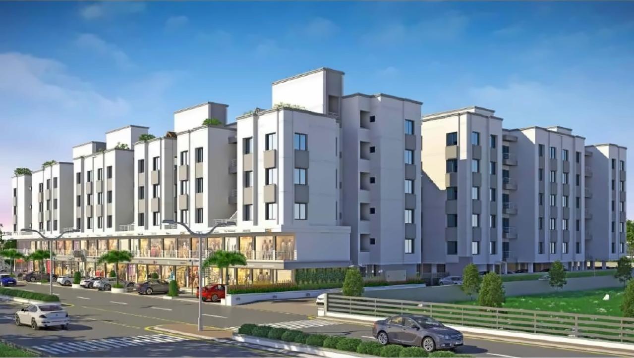 3D Elevation of real estate project Shivansh Sharnam located at Kalali, Vadodara, Gujarat