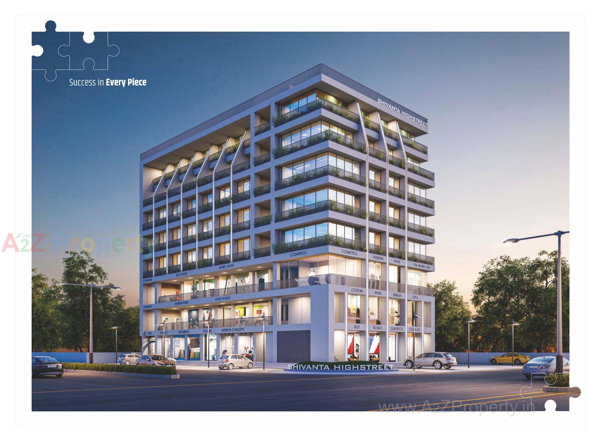 3D Elevation of real estate project Shivanta Highstreet located at Vadodara, Vadodara, Gujarat