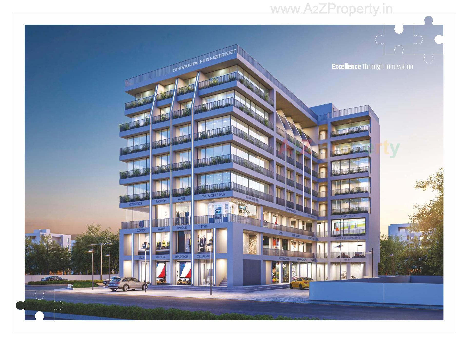 3D Elevation of real estate project Shivanta Highstreet located at Vadodara, Vadodara, Gujarat