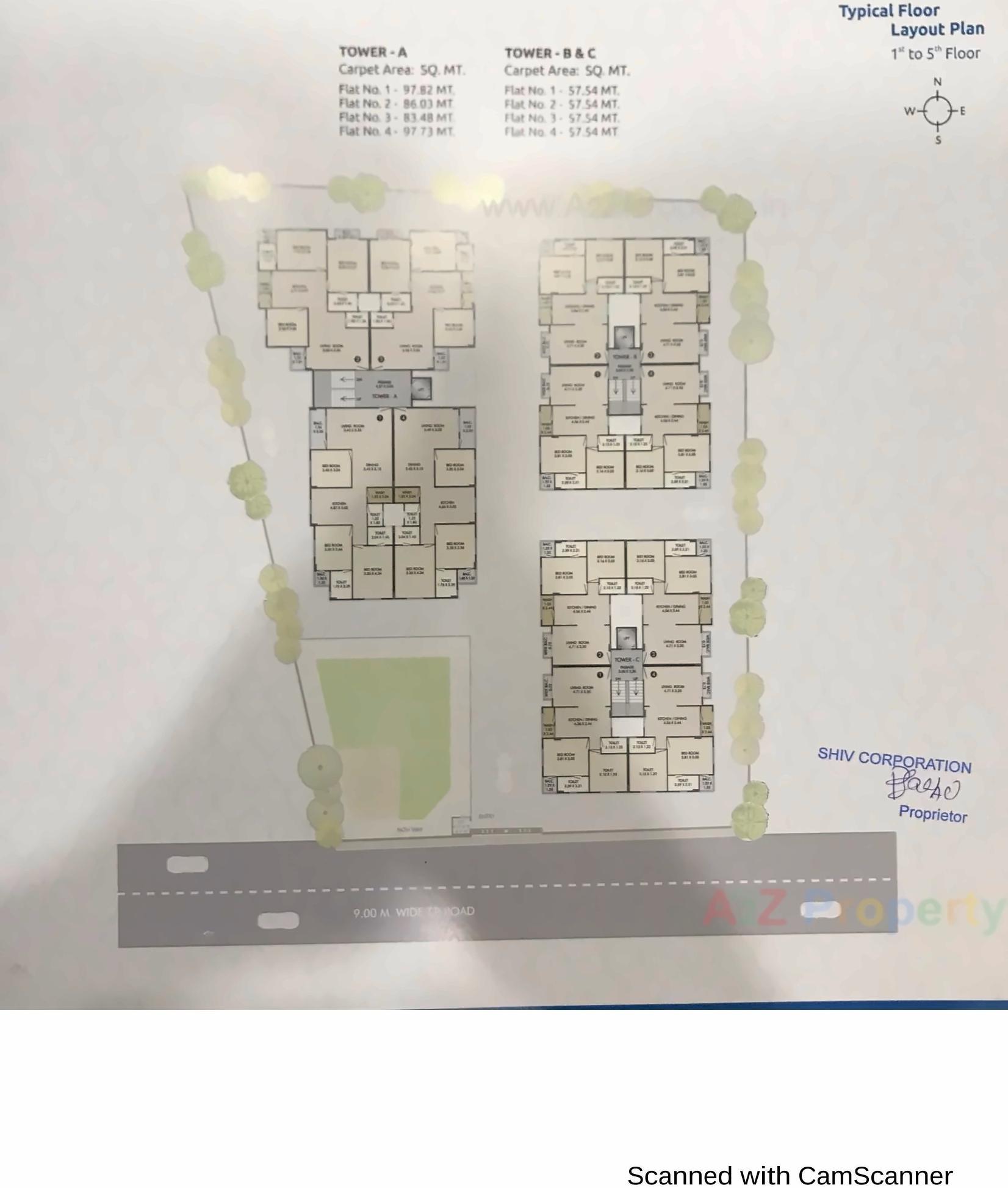 Layout of real estate project Shivay Residency located at Vadodara, Vadodara, Gujarat