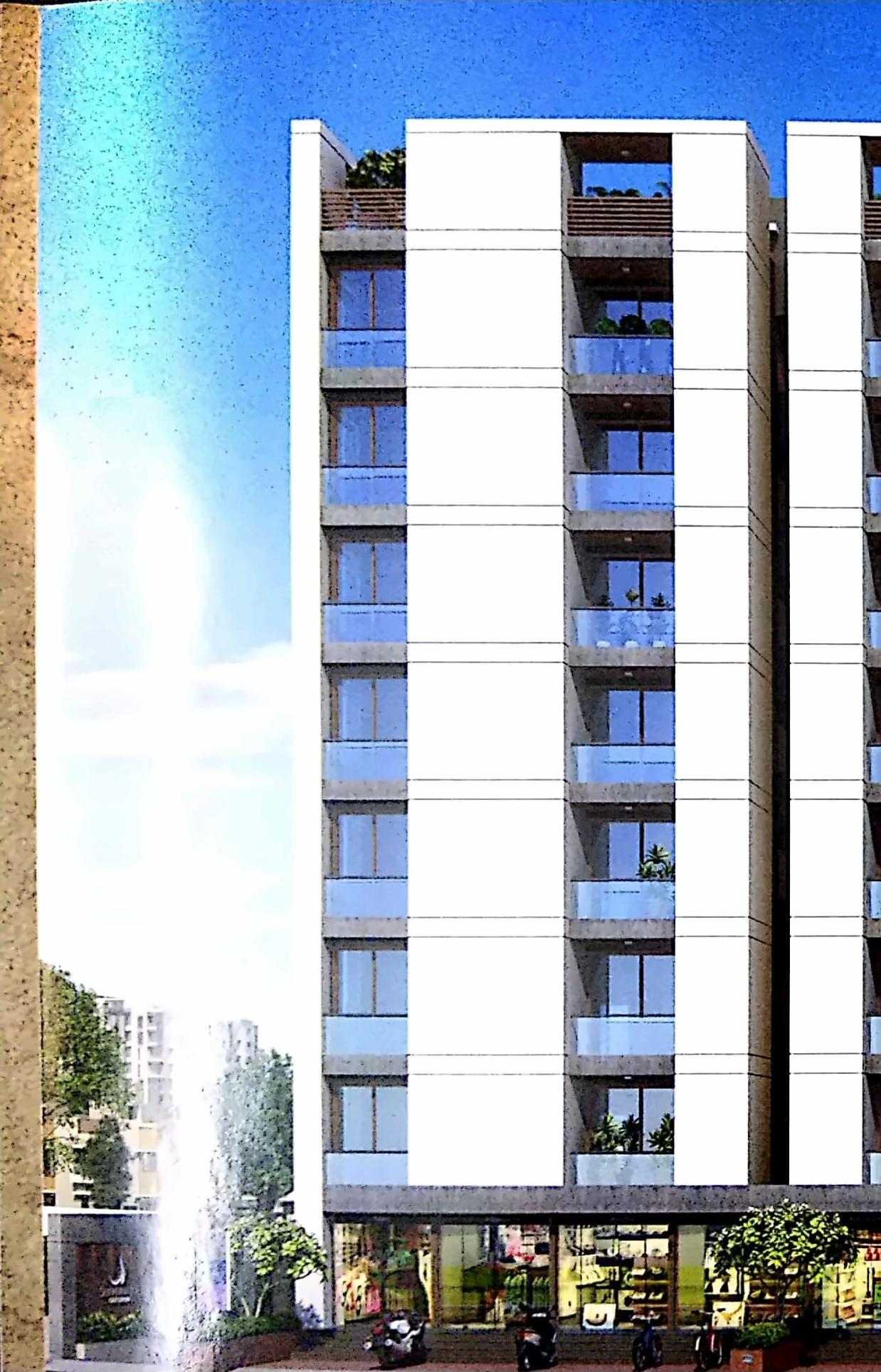 3D Elevation of real estate project Shivdhara City Center located at Bhayli, Vadodara, Gujarat