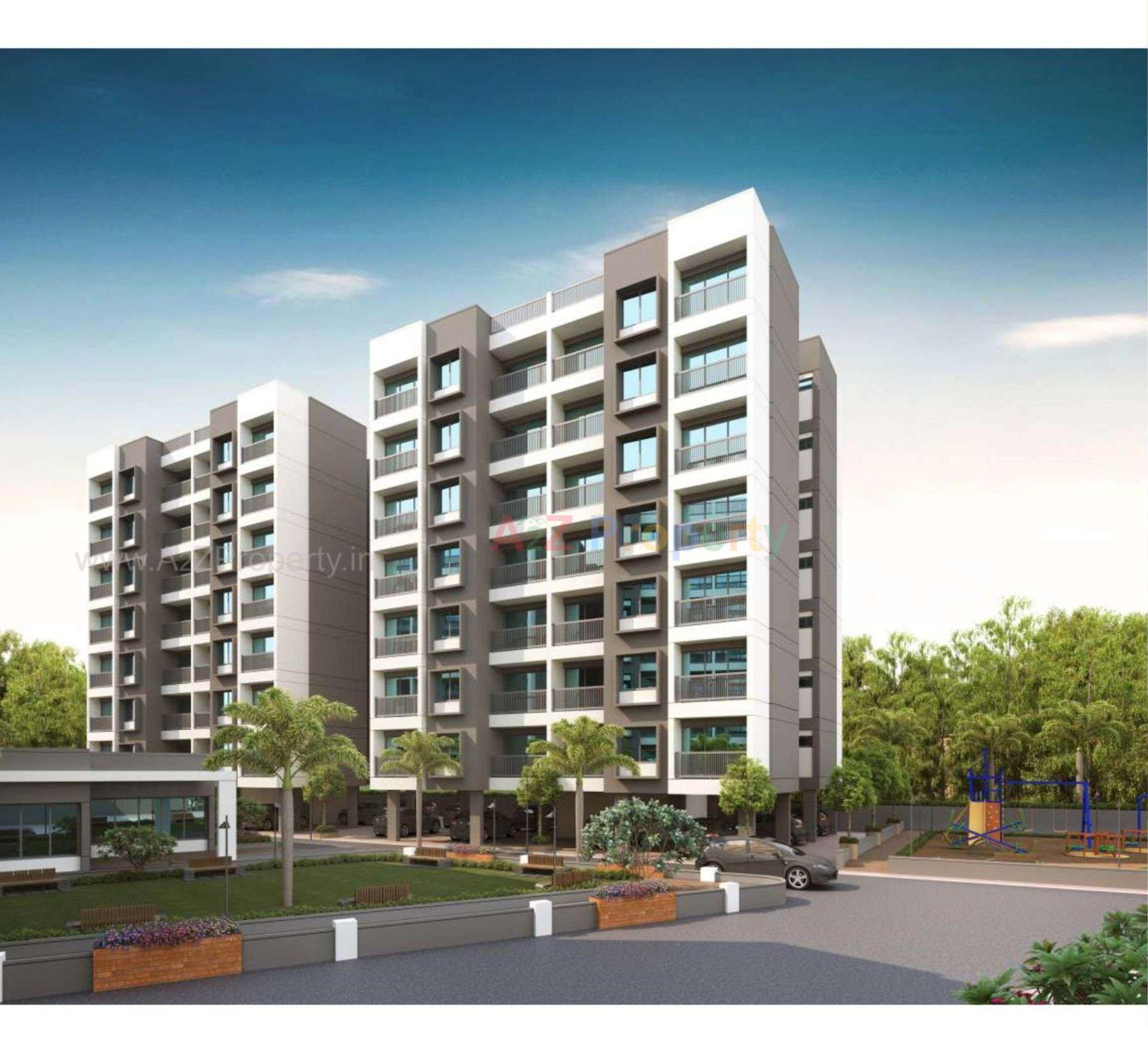 3D Elevation of real estate project Shivkunj Residency Block located at Tarsali, Vadodara, Gujarat