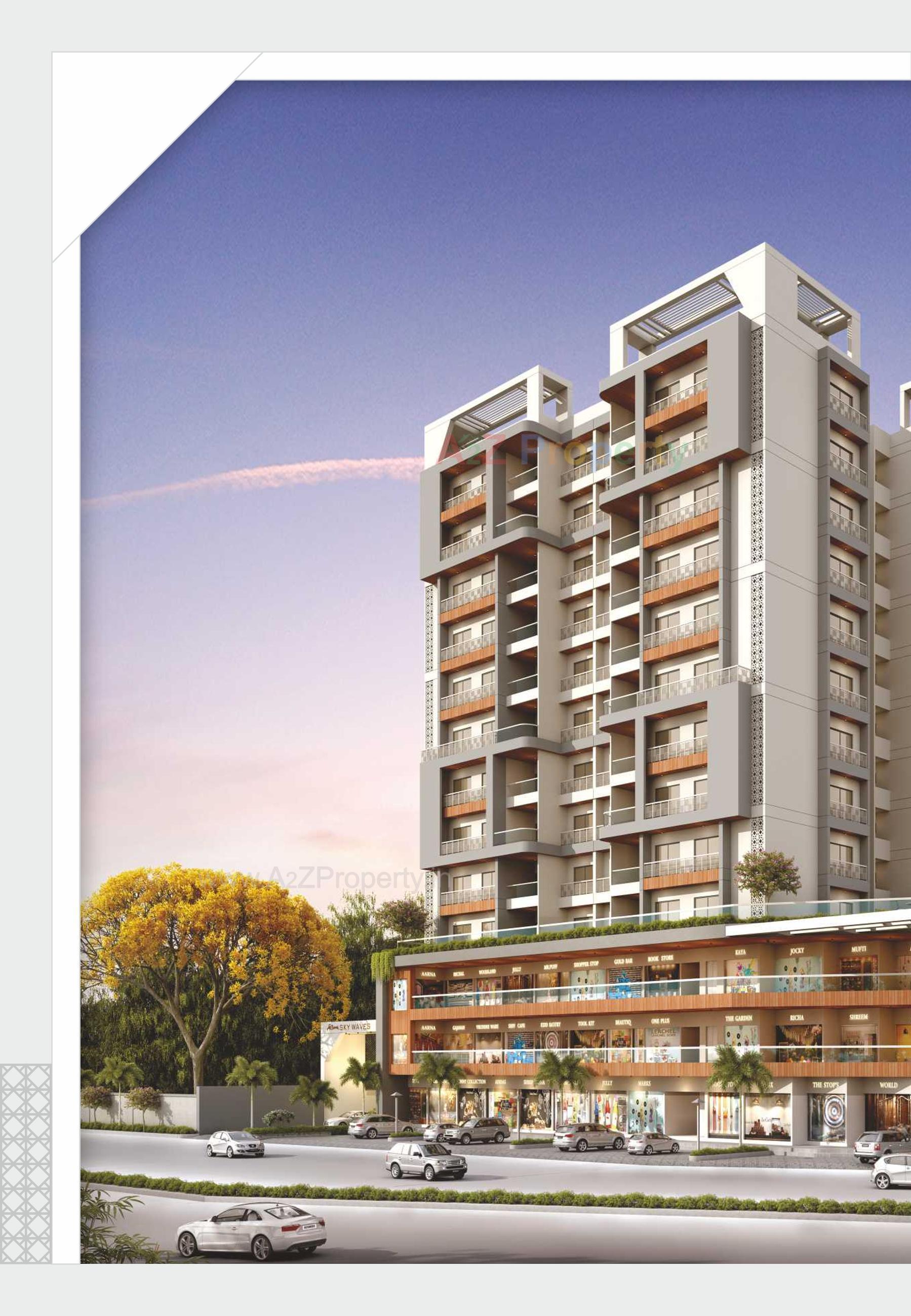 3D Elevation of real estate project Shree Aarna Sky Waves located at Gotri, Vadodara, Gujarat