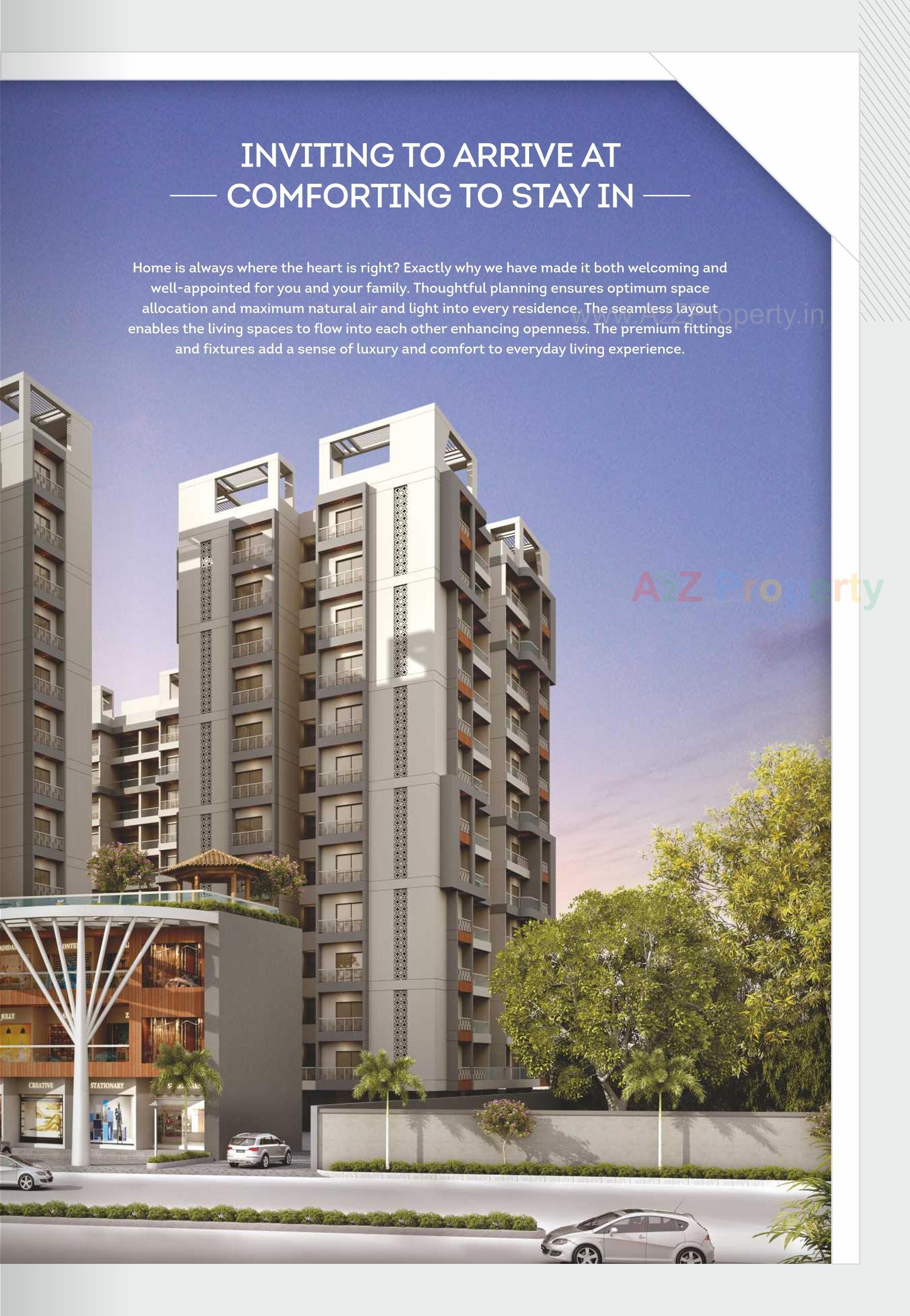 3D Elevation of real estate project Shree Aarna Sky Waves located at Gotri, Vadodara, Gujarat